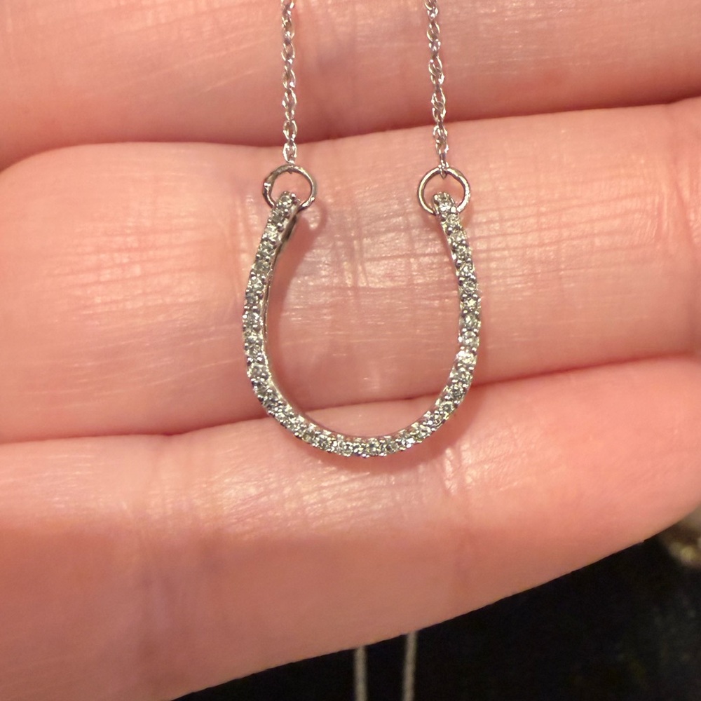 Diamond & White Gold Horseshoe Necklace